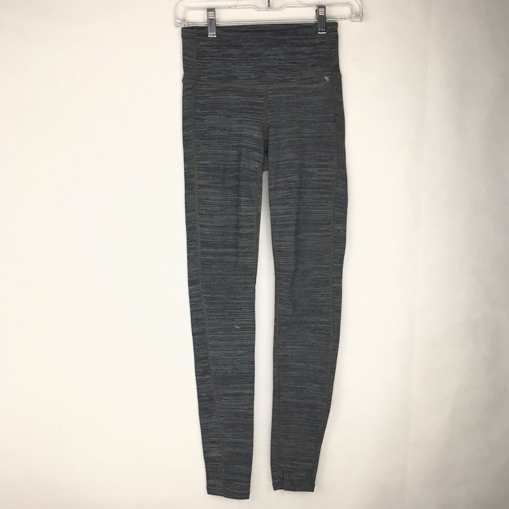 Athleta Tight Leggings Yoga Pants Size XXS Heather Gray Tan Seam Compression